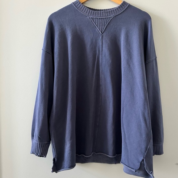 aerie Tops - Aerie Crewneck Sweatshirt Oversized Small Blue